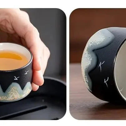 Black Ceramic Gongfu Tea Set product gallery photo 17 for travel tea set