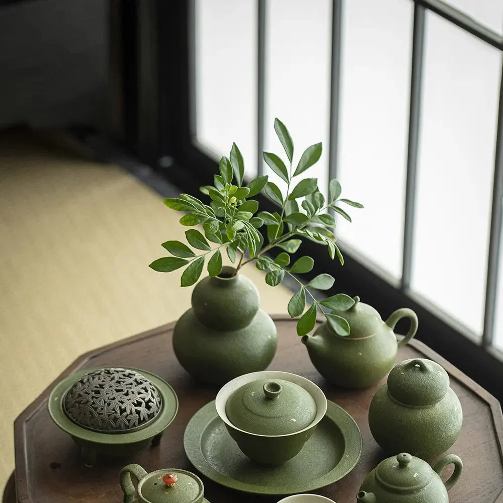 Celadon Green Ceramic Tea Set product gallery photo 5 for ceramic gongfu tea set