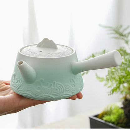 Celadon Ombre Porcelain Tea Set product gallery photo 11 for ceramic gongfu tea set