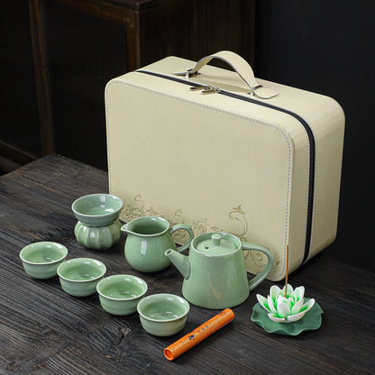Ceramic Tea Set with Travel Case detail photo 3 for travel tea set