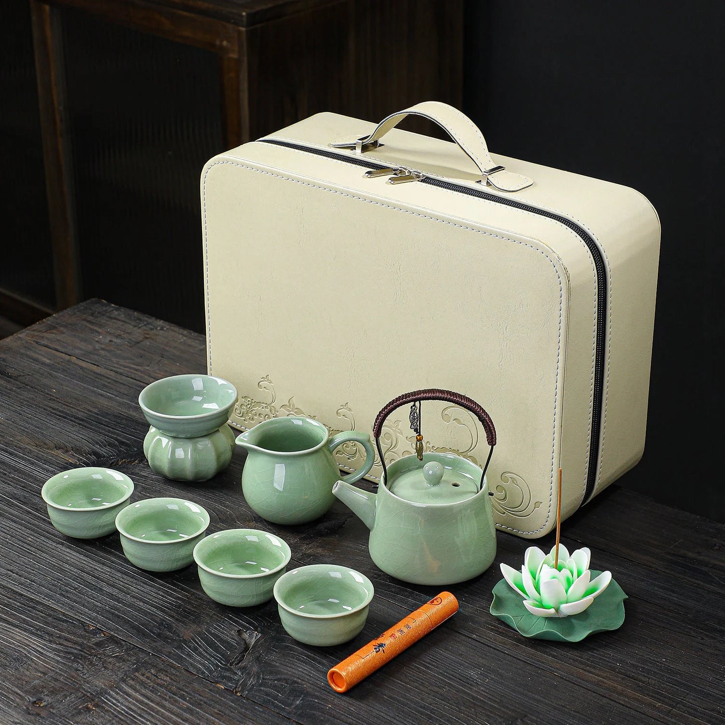 Ceramic Tea Set with Travel Case product gallery photo 5 for travel tea set