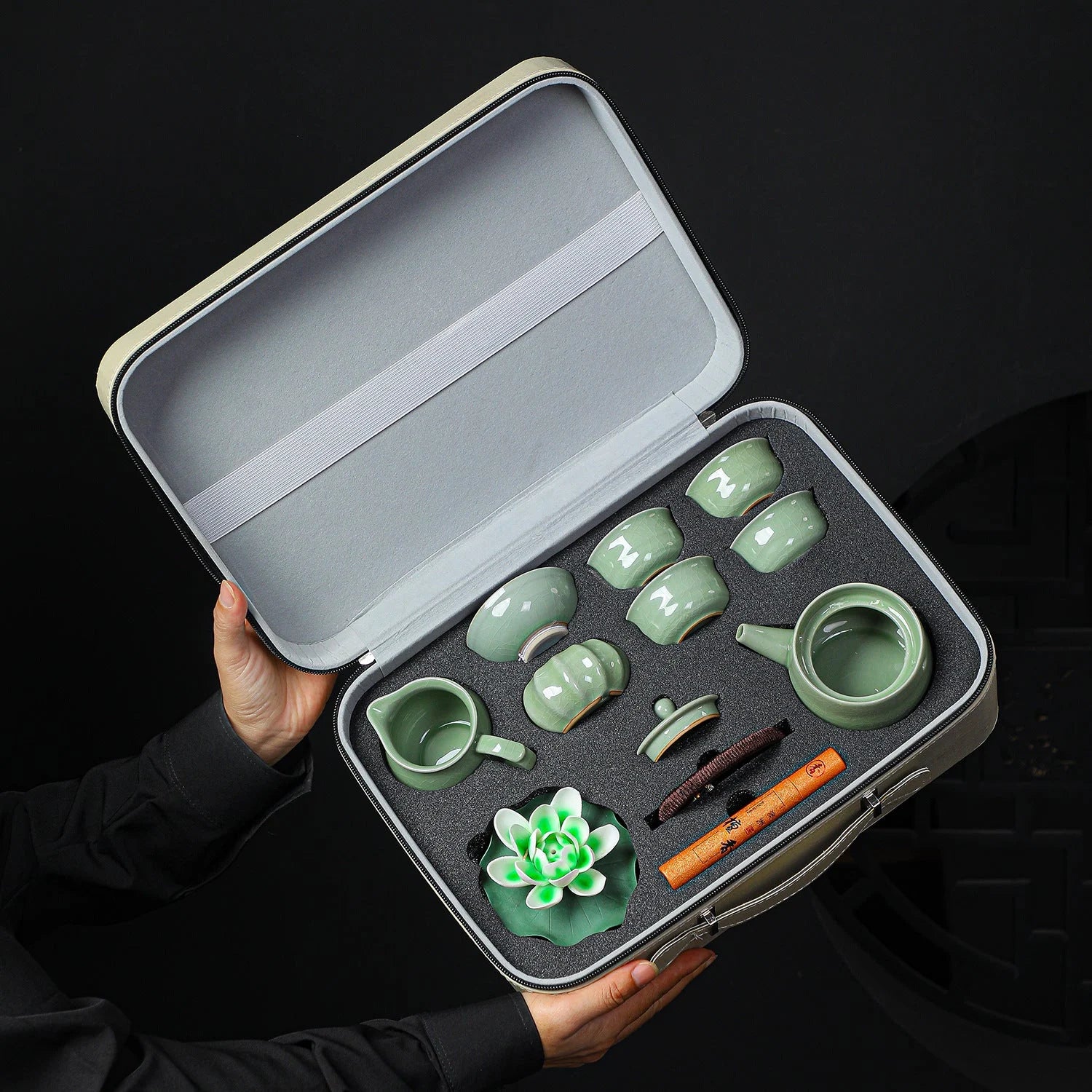 Ceramic Tea Set with Travel Case product gallery photo 10 for travel tea set