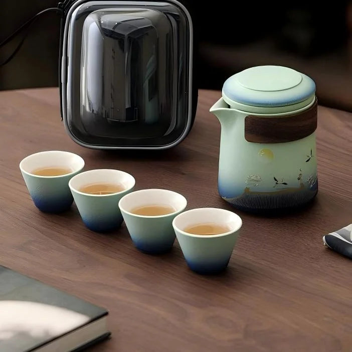 Chinese Porcelain Travel Tea Set product gallery photo 5 for travel tea set