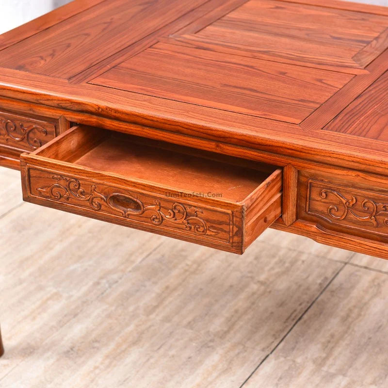 Chinese Vintage Gongfu Tea Table with Stools detail photo 4 for gongfu tea table