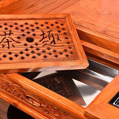 Chinese Vintage Gongfu Tea Table with Stools product gallery photo 6 for gongfu tea table