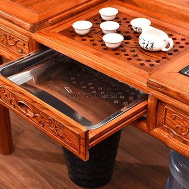 Chinese Vintage Gongfu Tea Table with Stools product gallery photo 7 for gongfu tea table