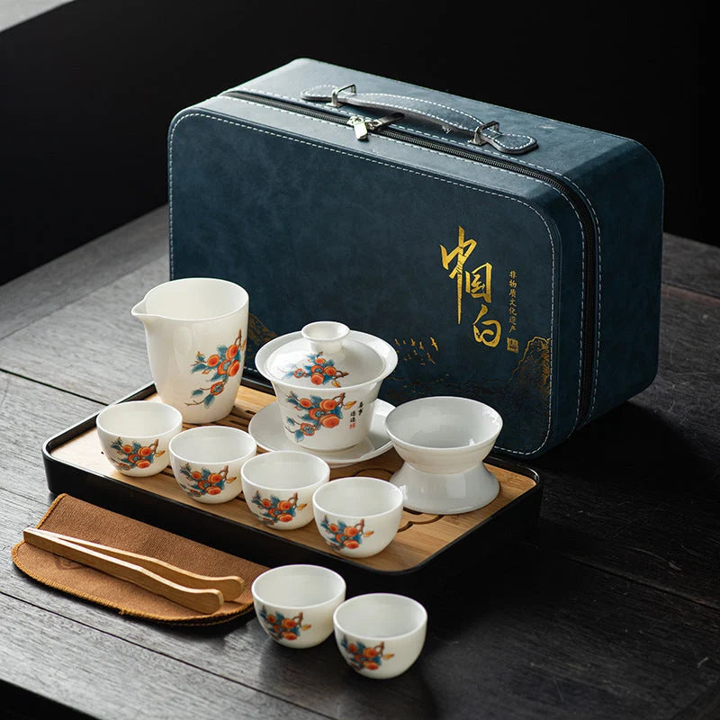 Creamy White Porcelain Gongfu Tea Set detail photo 2 for ceramic gongfu tea set