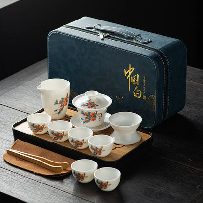 Creamy White Porcelain Gongfu Tea Set detail photo 2 for ceramic gongfu tea set