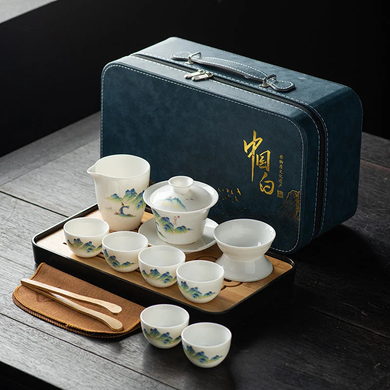 Creamy White Porcelain Gongfu Tea Set detail photo 3 for ceramic gongfu tea set