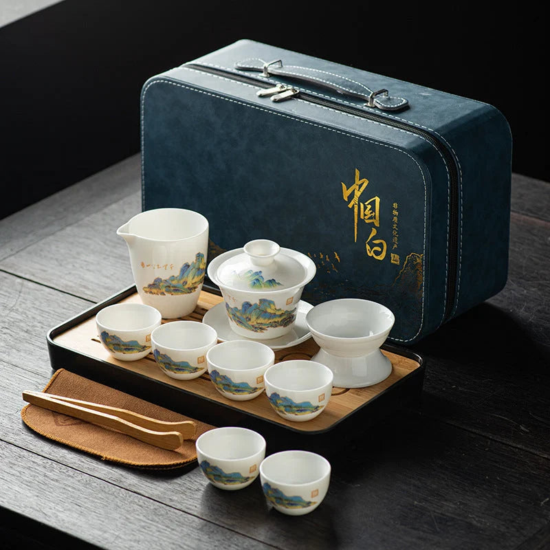 Creamy White Porcelain Gongfu Tea Set detail photo 4 for ceramic gongfu tea set