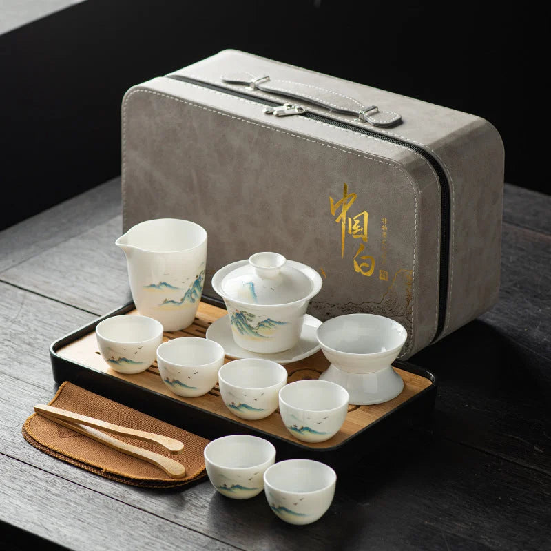 Creamy White Porcelain Gongfu Tea Set product gallery photo 5 for ceramic gongfu tea set