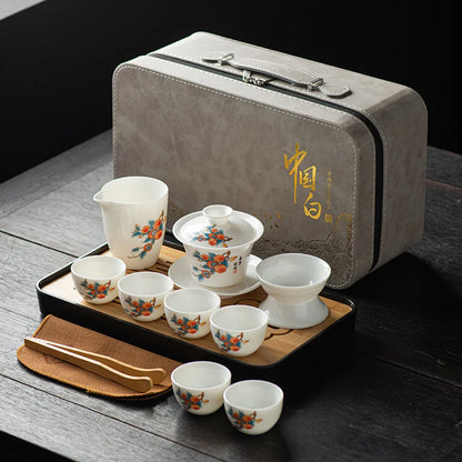 Creamy White Porcelain Gongfu Tea Set product gallery photo 6 for ceramic gongfu tea set