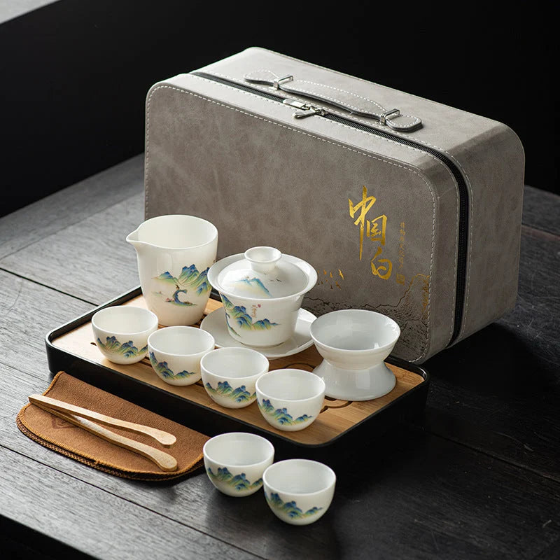 Creamy White Porcelain Gongfu Tea Set product gallery photo 7 for ceramic gongfu tea set