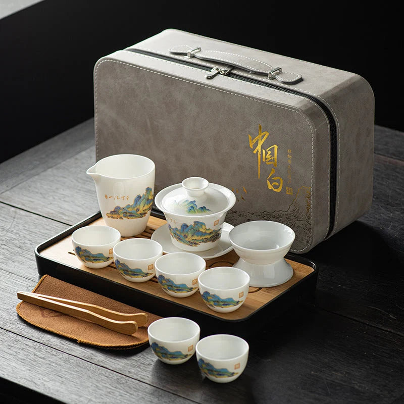 Creamy White Porcelain Gongfu Tea Set product gallery photo 8 for ceramic gongfu tea set