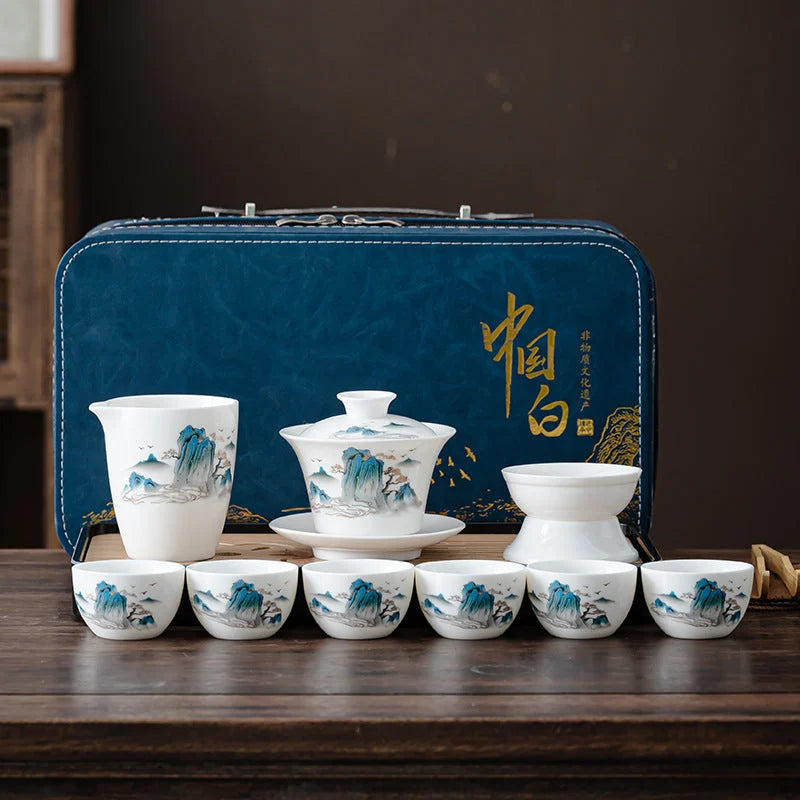 Creamy White Porcelain Gongfu Tea Set product gallery photo 9 for ceramic gongfu tea set