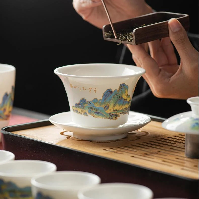 Creamy White Porcelain Gongfu Tea Set product gallery photo 10 for ceramic gongfu tea set