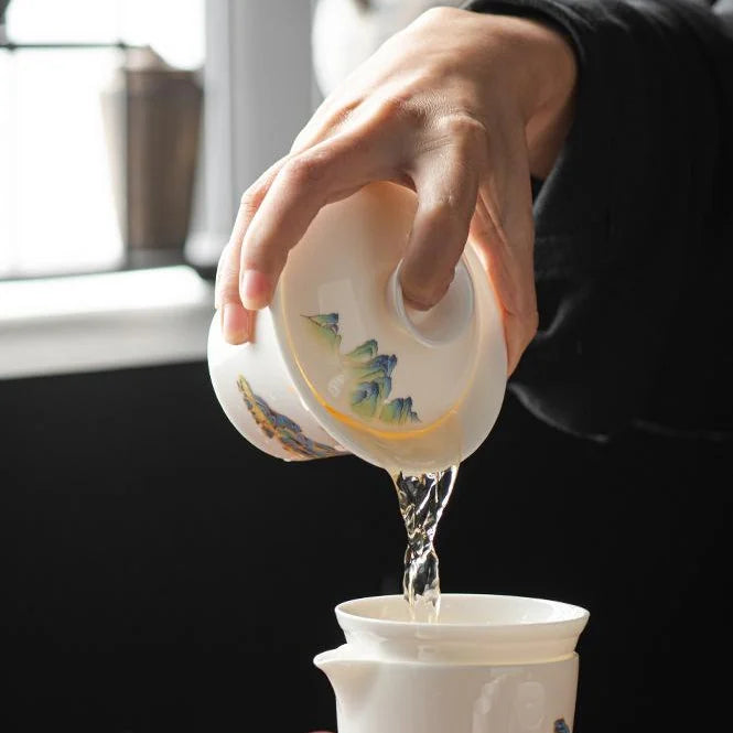 Creamy White Porcelain Gongfu Tea Set product gallery photo 11 for ceramic gongfu tea set