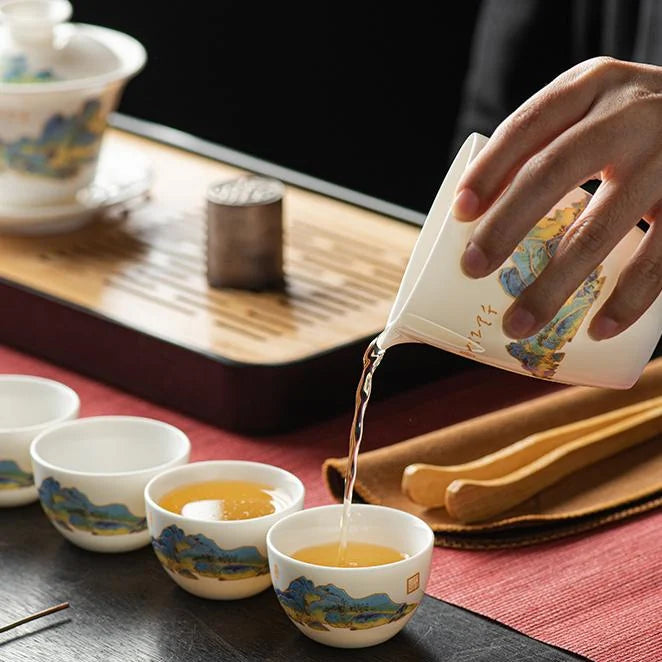 Creamy White Porcelain Gongfu Tea Set product gallery photo 12 for ceramic gongfu tea set