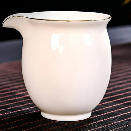 Jade-like White Porcelain Tea Set product gallery photo 7 for ceramic gongfu tea set