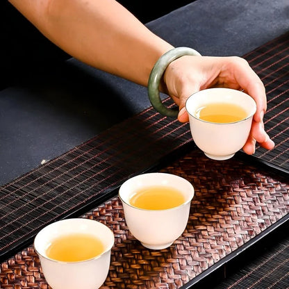 Jade-like White Porcelain Tea Set product gallery photo 10 for ceramic gongfu tea set