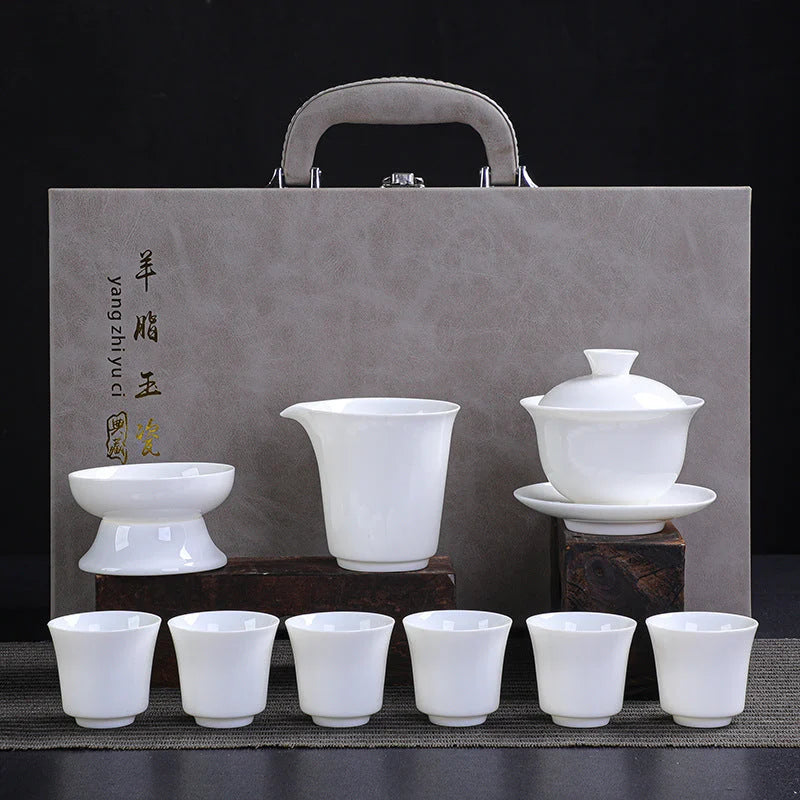 Dehua Porcelain Tea Set with Hand-Painted Design product gallery photo 6 for ceramic gongfu tea set