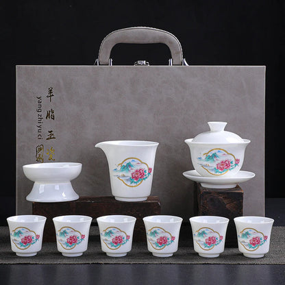 Dehua Porcelain Tea Set with Hand-Painted Design product gallery photo 8 for ceramic gongfu tea set