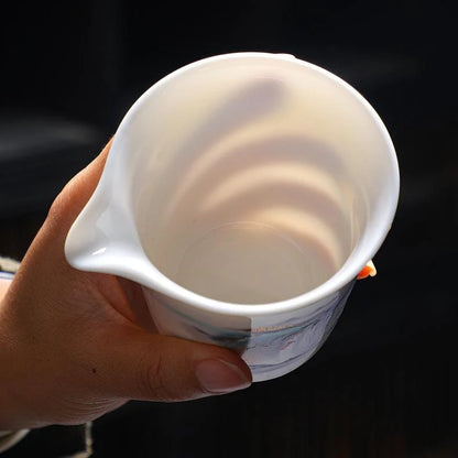 Dehua Porcelain Tea Set with Hand-Painted Design product gallery photo 16 for ceramic gongfu tea set