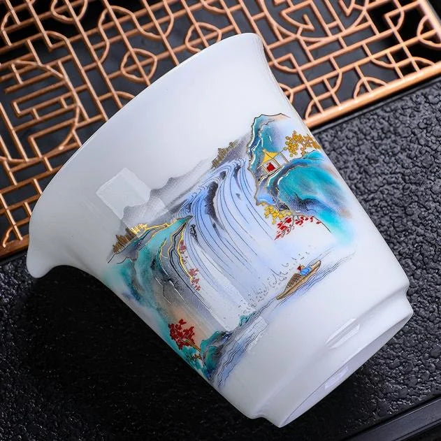 Dehua Porcelain Tea Set with Hand-Painted Design product gallery photo 19 for ceramic gongfu tea set