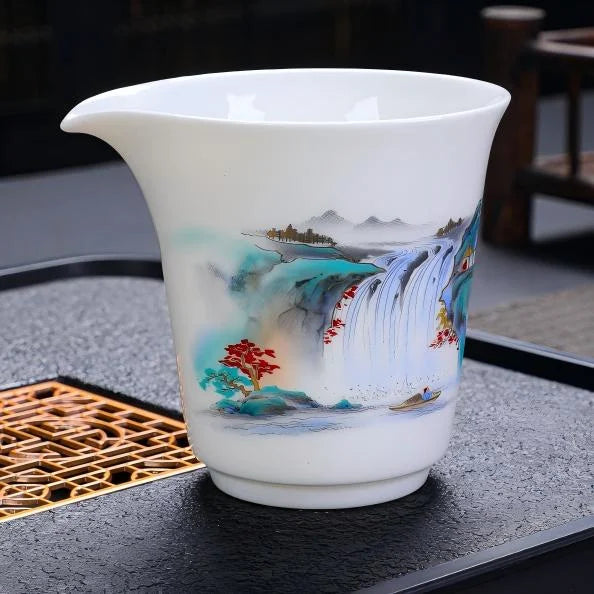 Dehua Porcelain Tea Set with Hand-Painted Design product gallery photo 20 for ceramic gongfu tea set