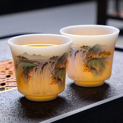 Dehua Porcelain Tea Set with Hand-Painted Design product gallery photo 23 for ceramic gongfu tea set