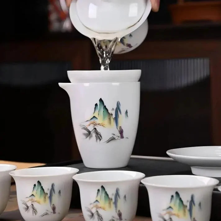 Dehua White Porcelain 10-Piece Kung Fu Tea Set with Gift Box for Business Gifting product gallery photo 17 for ceramic gongfu
