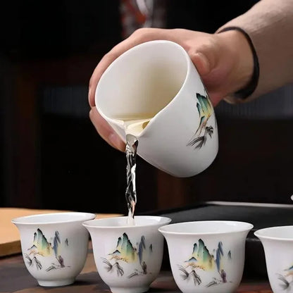 Dehua White Porcelain 10-Piece Kung Fu Tea Set with Gift Box for Business Gifting product gallery photo 18 for ceramic gongfu