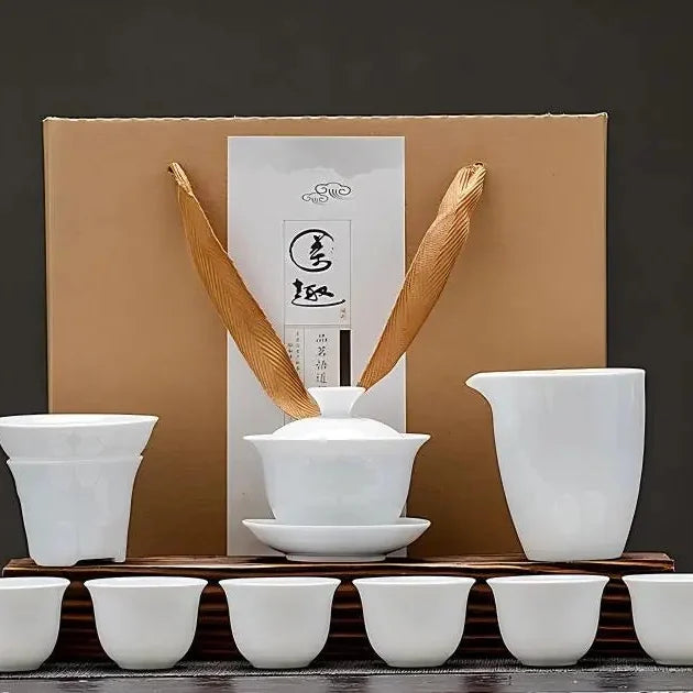 Dehua White Porcelain Gongfu Tea Set detail photo 2 for ceramic gongfu tea set