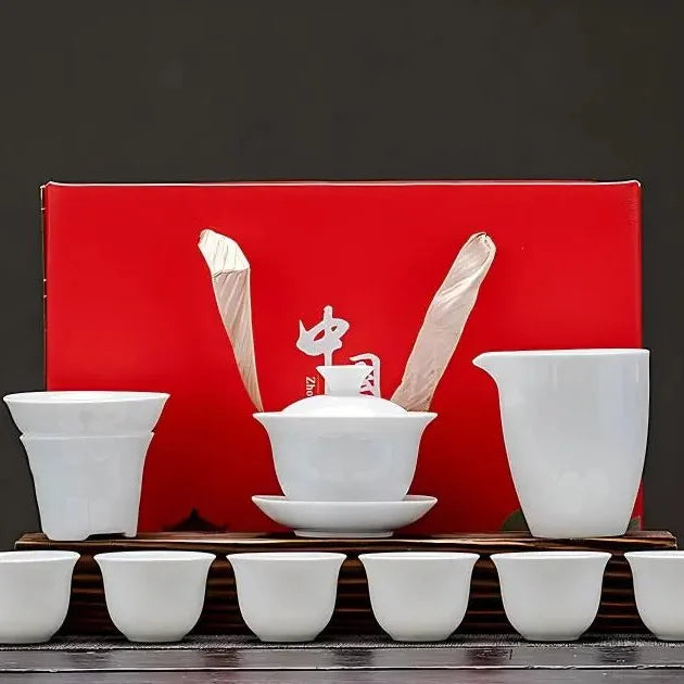 Dehua White Porcelain Gongfu Tea Set detail photo 3 for ceramic gongfu tea set