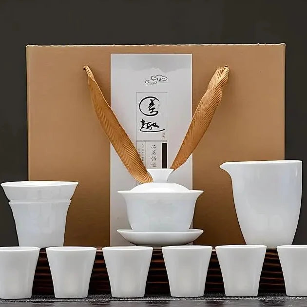 Dehua White Porcelain Gongfu Tea Set product gallery photo 6 for ceramic gongfu tea set