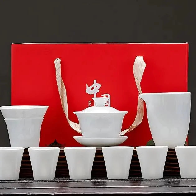 Dehua White Porcelain Gongfu Tea Set product gallery photo 7 for ceramic gongfu tea set