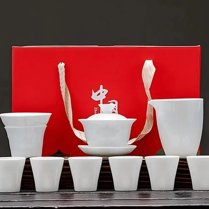 Dehua White Porcelain Gongfu Tea Set product gallery photo 7 for ceramic gongfu tea set