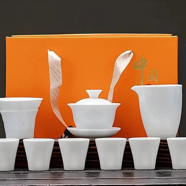 Dehua White Porcelain Gongfu Tea Set product gallery photo 8 for ceramic gongfu tea set