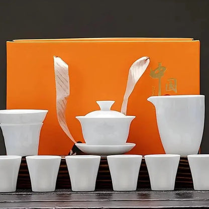 Dehua White Porcelain Gongfu Tea Set product gallery photo 8 for ceramic gongfu tea set
