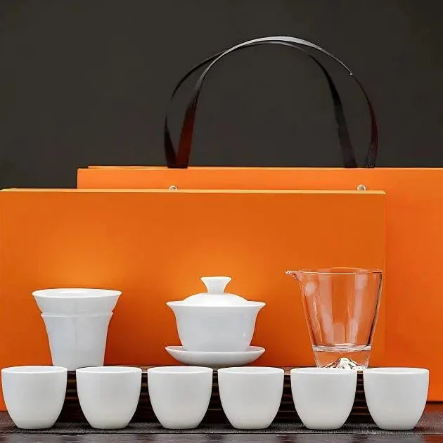 Dehua White Porcelain Gongfu Tea Set product gallery photo 9 for ceramic gongfu tea set
