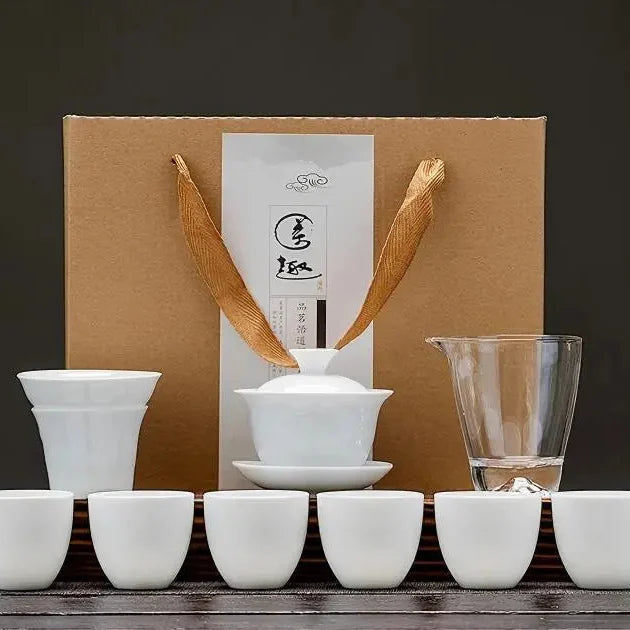 Dehua White Porcelain Gongfu Tea Set product gallery photo 10 for ceramic gongfu tea set