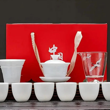 Dehua White Porcelain Gongfu Tea Set product gallery photo 11 for ceramic gongfu tea set