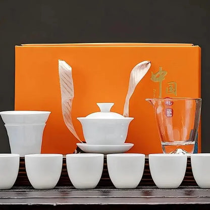 Dehua White Porcelain Gongfu Tea Set product gallery photo 12 for ceramic gongfu tea set