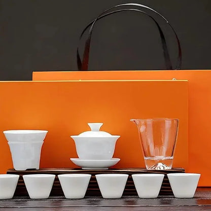 Dehua White Porcelain Gongfu Tea Set product gallery photo 13 for ceramic gongfu tea set