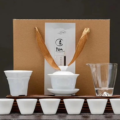 Dehua White Porcelain Gongfu Tea Set product gallery photo 14 for ceramic gongfu tea set