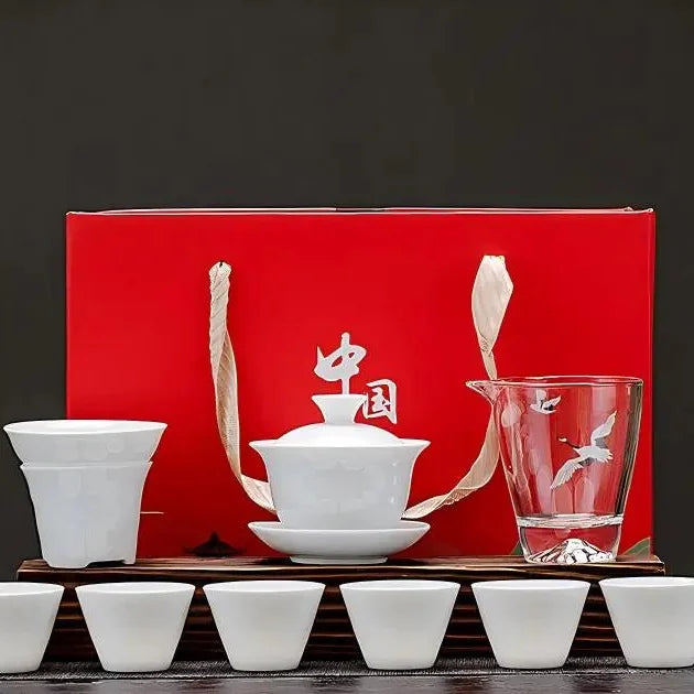 Dehua White Porcelain Gongfu Tea Set product gallery photo 15 for ceramic gongfu tea set
