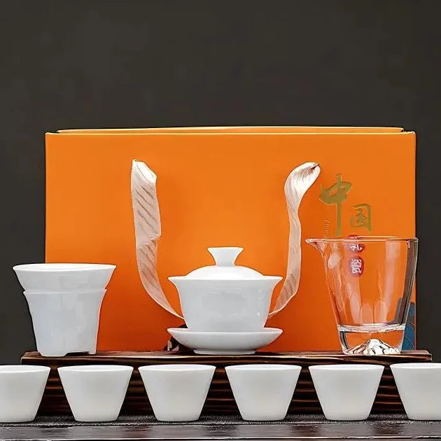 Dehua White Porcelain Gongfu Tea Set product gallery photo 16 for ceramic gongfu tea set