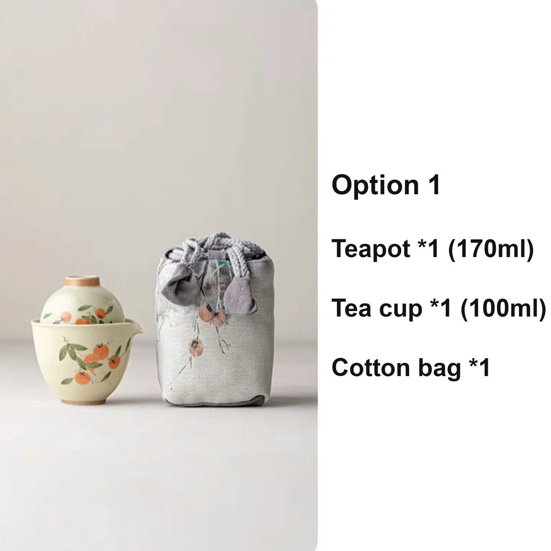Fall Decor Vintage Travel Gaiwan Tea Set product gallery photo 6 for travel tea set