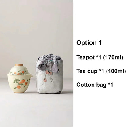 Fall Decor Vintage Travel Gaiwan Tea Set product gallery photo 6 for travel tea set