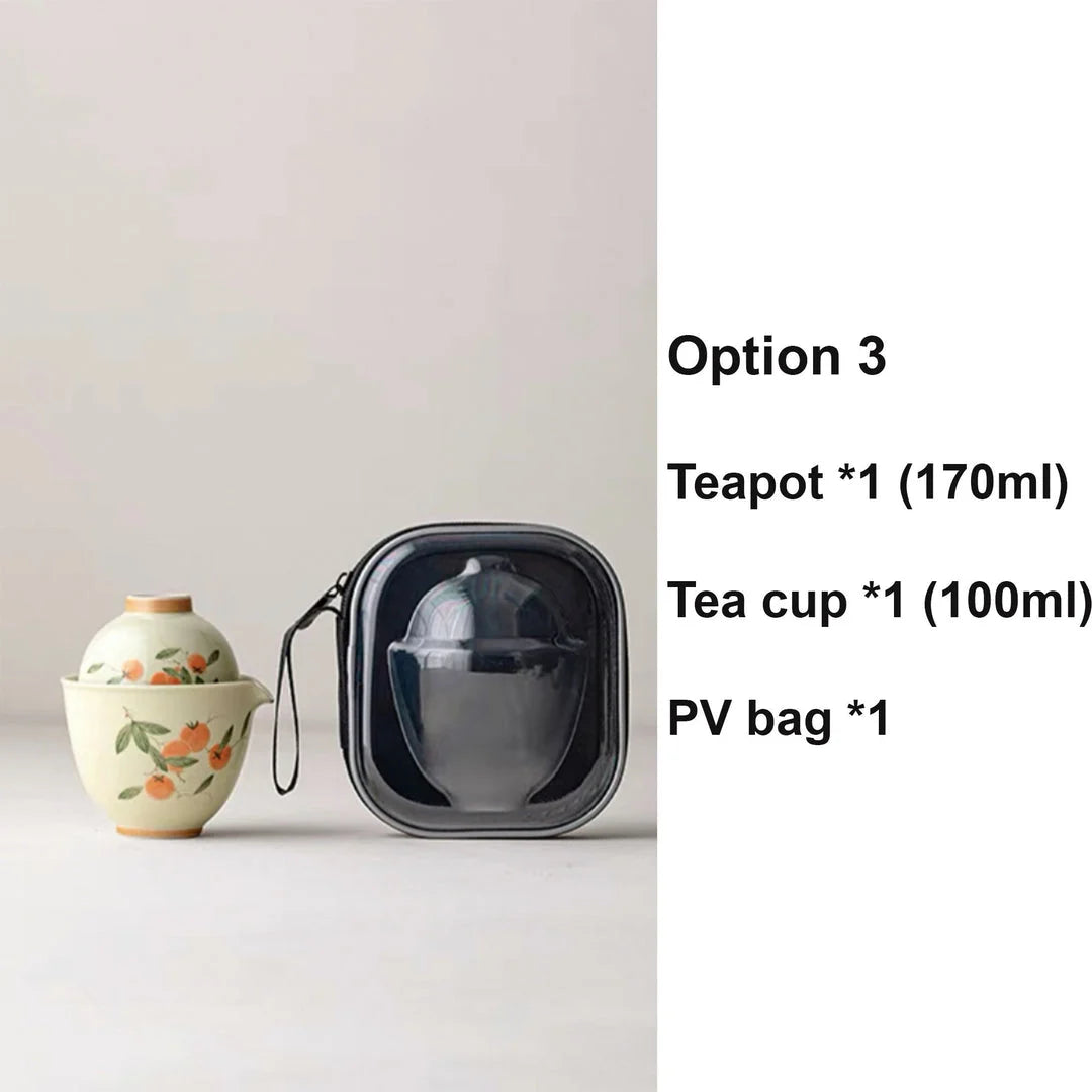 Fall Decor Vintage Travel Gaiwan Tea Set product gallery photo 7 for travel tea set